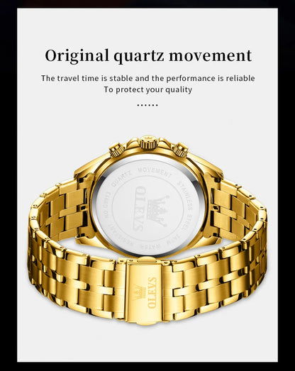 OLEVS 9913  Men's Watches Original Quartz Watches For Men Waterproof Luminous Chronograph Date 24 Hours Watches Luxury Men