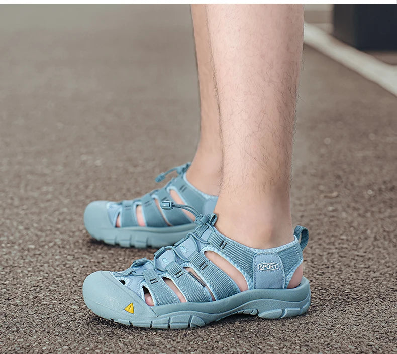 Fashion Men's Casual Mesh Outdoor Beach Sandals Light Breathable Shoe for Men Anti-slip Waterproof Sandal Man Comfortable Shoes
