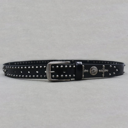Metal Rivet Cowboy Belt Genuine Leather Cowskin Men Belt Punk Rivet Jeans Belts For Men Ceinture Homme Cinturones Hombre