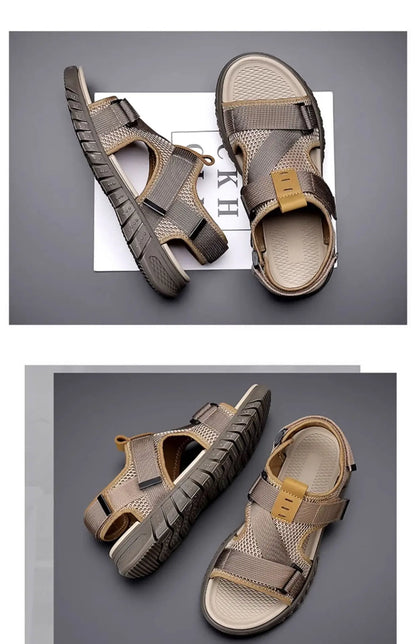 Men's 2026 New Summer Water Shoes Slip-On Breathable Mesh Quick-Dry Anti-Slip Driving Beach Outdoor Sports Sandals