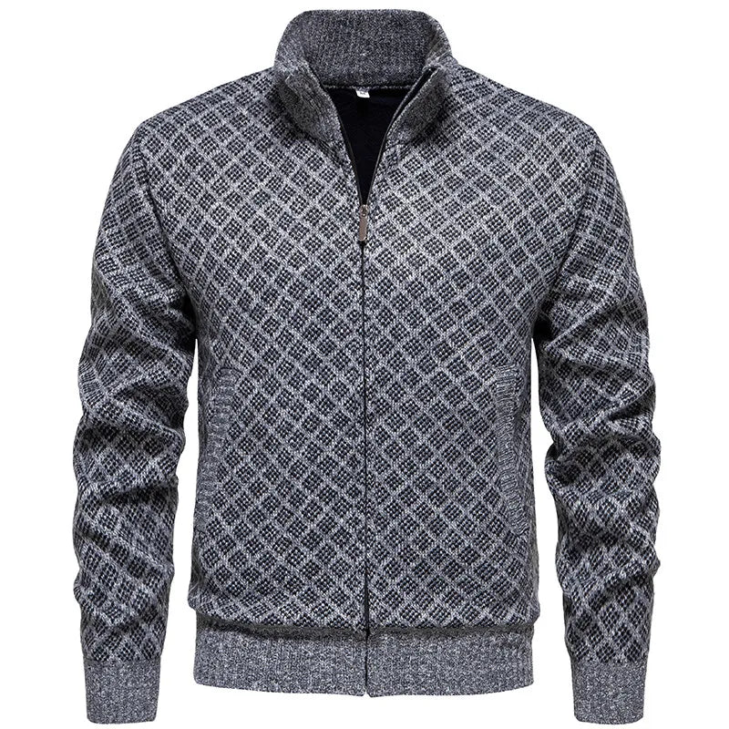 Men's knit sweater Korean version of the new trend of fall and winter casual collar sweater cardigan jacket men's clothing