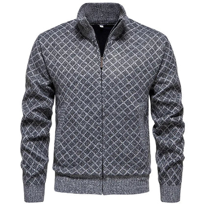 Men's knit sweater Korean version of the new trend of fall and winter casual collar sweater cardigan jacket men's clothing