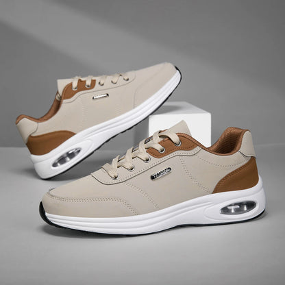 2026 New Walking Sports Shoes Leather Waterproof Casual Sports Shoes Non-slip Shock Absorption Running Shoes Men's Tennis Shoes