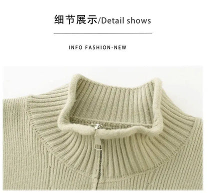 2026 Autumn Men's High Quality Comfortable Loose Solid Color Knitted Cardigan jacket Men's Fashion Trend Casual Sweater men