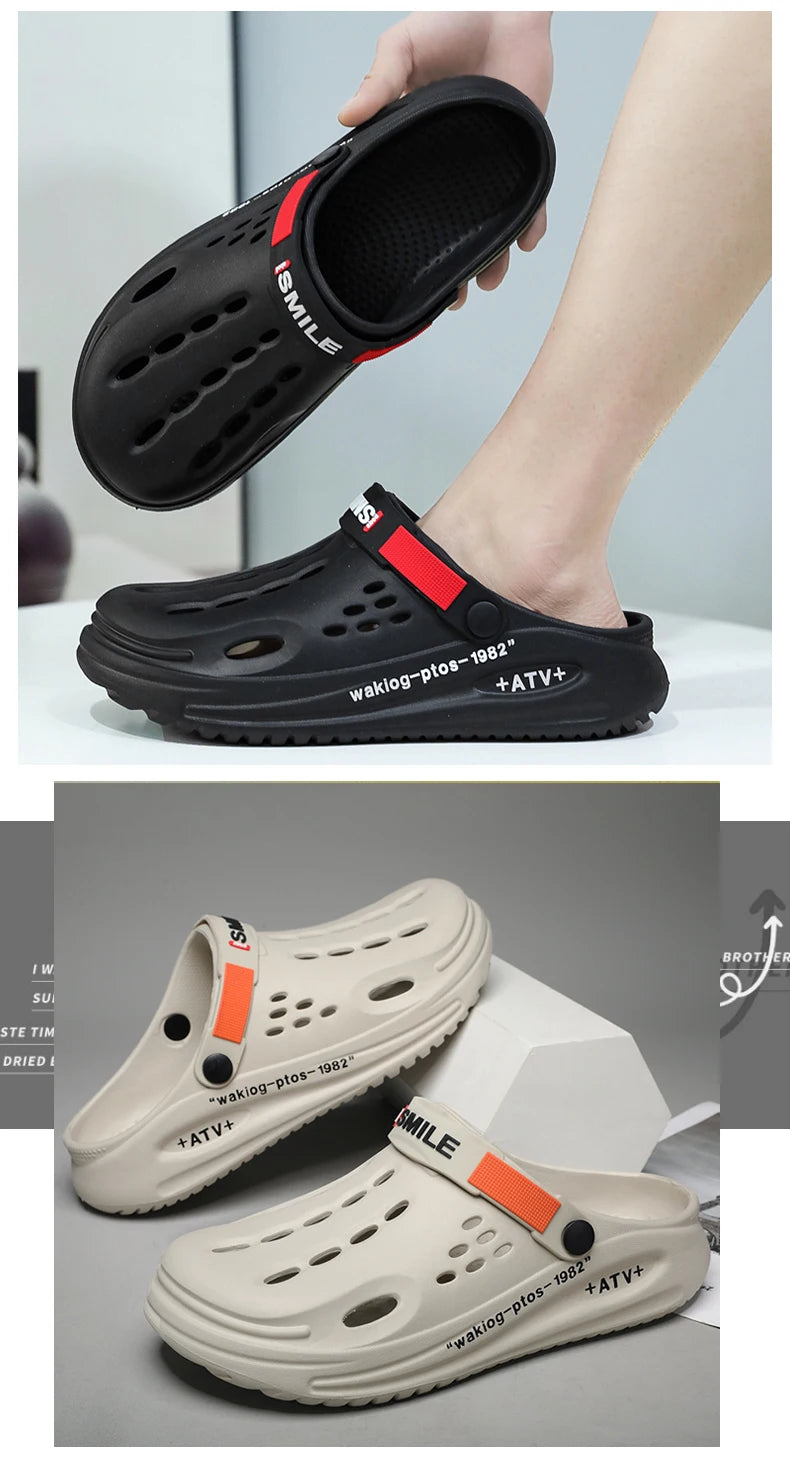 Classic Summer Clogs Men Slippers Breathable Garden Shoes Outdoor Comforty Beach Slippers Home Slippers Antiskid Slippers