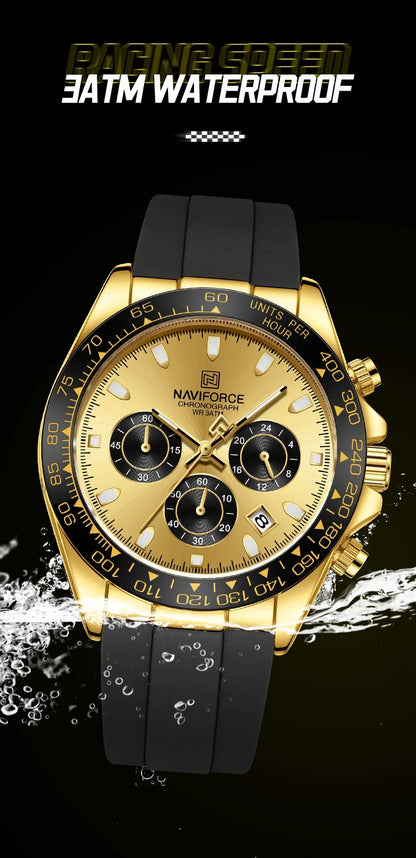 NAVIFORCE 2026 New Luxury Fashion Men‘s Business Casual Wrist Watch Waterproof Chronograph Silicone Strap Wristwatch Gifts Clock