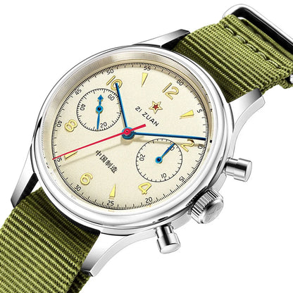 Red Star Retro 1963 Chronograph ST1901 Hand Winding Movement Air Force Pilots Aviation Sapphire Men Mechanical Watch Waterproof