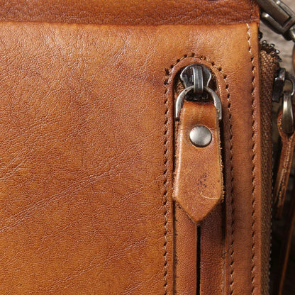 S.WORKER Full Grain Leather Long Wallet Men's Clutch Bag Genuine Leather Classic Purse Card Holder For Men