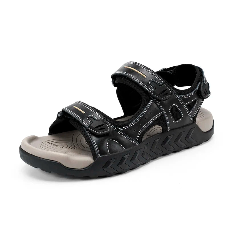New Genuine Leather Outdoor Walking Men Sandals Summer Non-slip Soft Sneakers Lightweight Beach Sandals Casual Classic Man Shoes