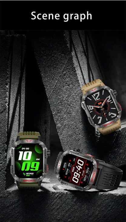 2026 Military GPS Smart Watch Money Detector Light Compass Waterproof Outdoor Sport Tracker Bluetooth Call Watch with Flashlight