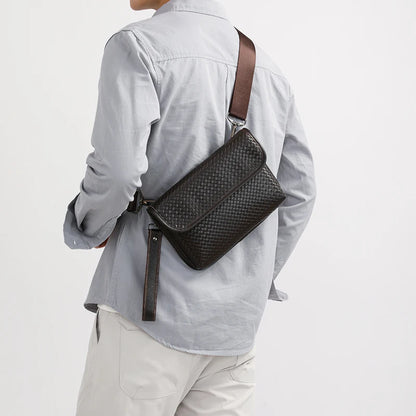 Luxury Designer Men's Shoulder Bag Genuine Leather Crossbody Bag Sling Bag for Daily Commute Travel Work Business Messenger Bag