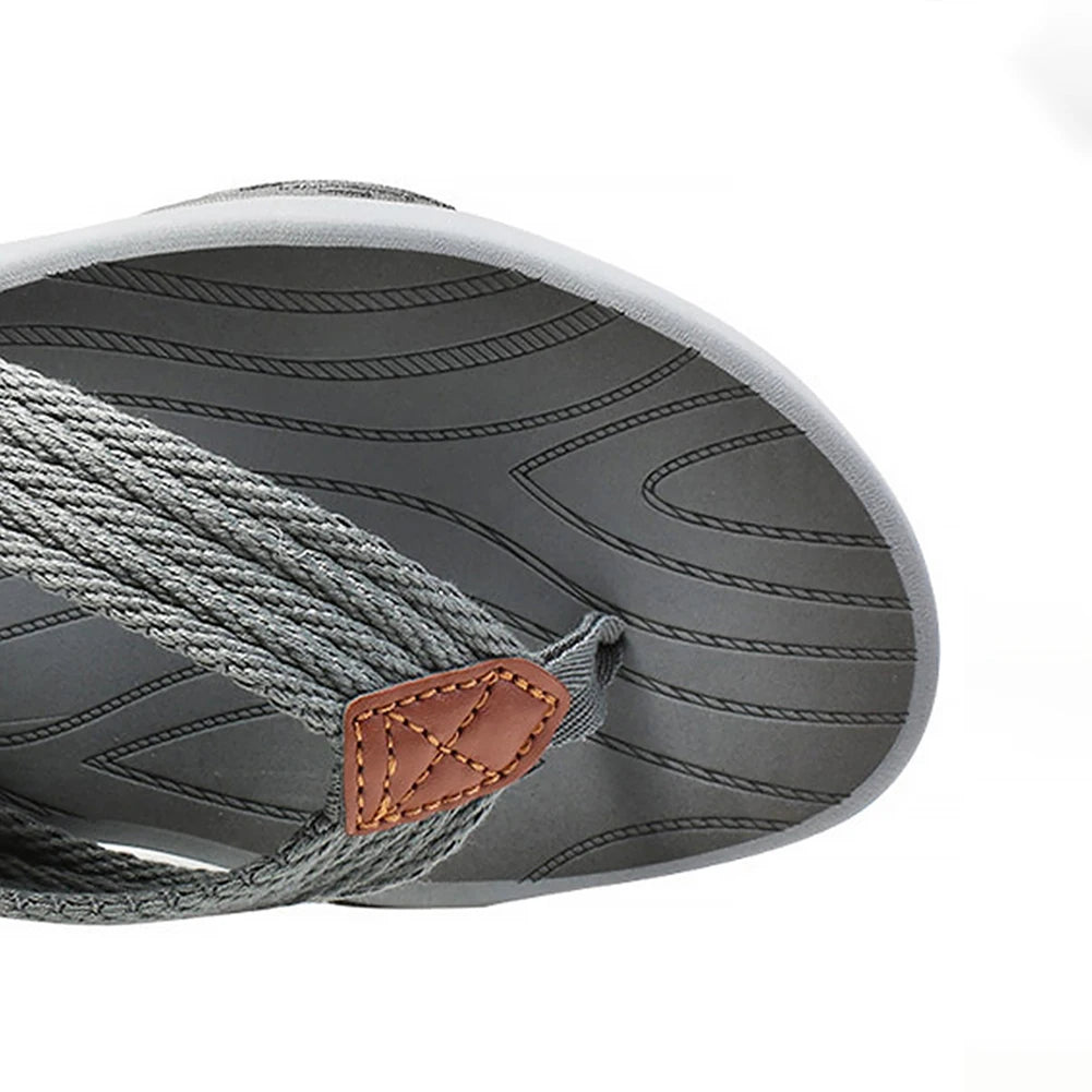 Summer men's slippers made of EVA material are comfortable and non irritating. Outdoor flip flops are of good quality