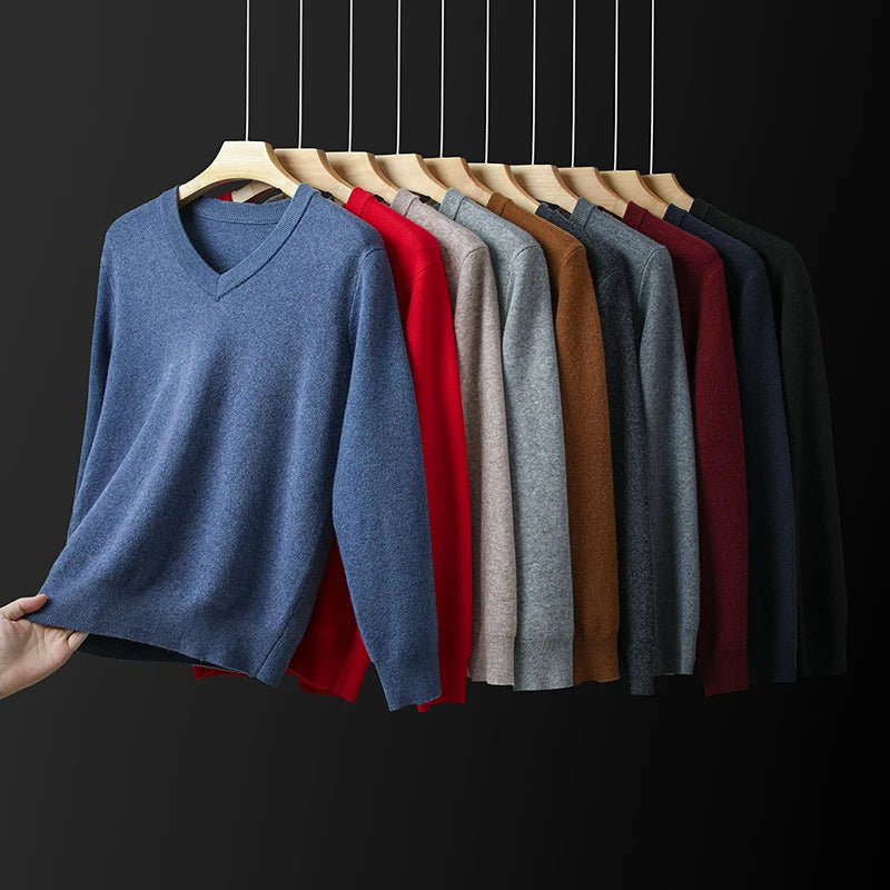 Top Grade Thick Anti-Pilling New Fashion Brand Autum Winter Knit Pullover Men Slim Fit Sweater Business Casual Woolen Jumper
