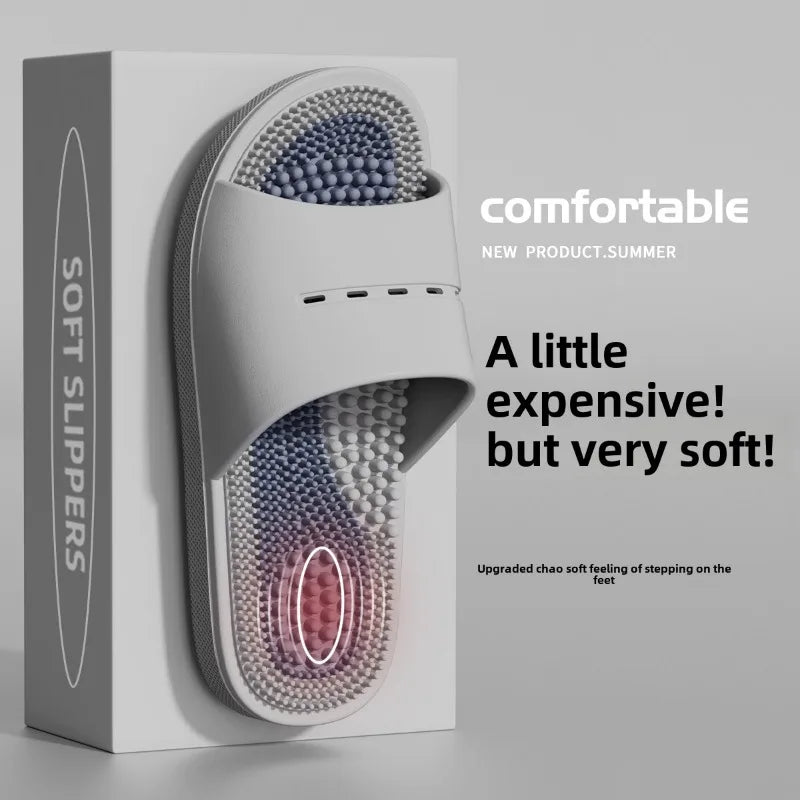 Massage Slippers Men's Summer Indoor Home Bathroom Bath Sole Acupoints Foot Therapy Non-slip Sandals Men's Men Slippers  Shoes