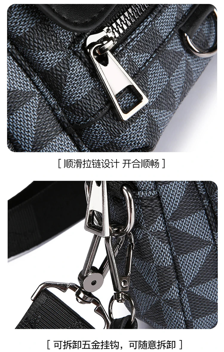 Business Men's Clutch Bags High Quality PU Leather Man's Small Shoulder Bag Multi-Functional Men Handbag Bag With Waist Strap