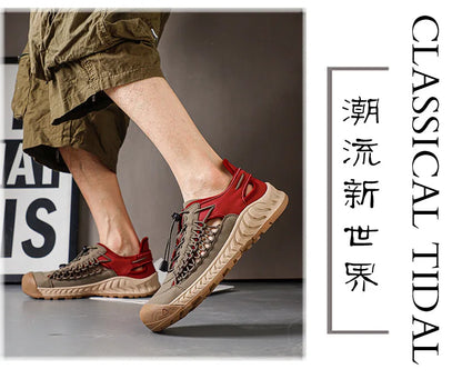 Men's Sandals Summer New Wear-resistant Breathable Simple White Sole Men's Beach Shoes