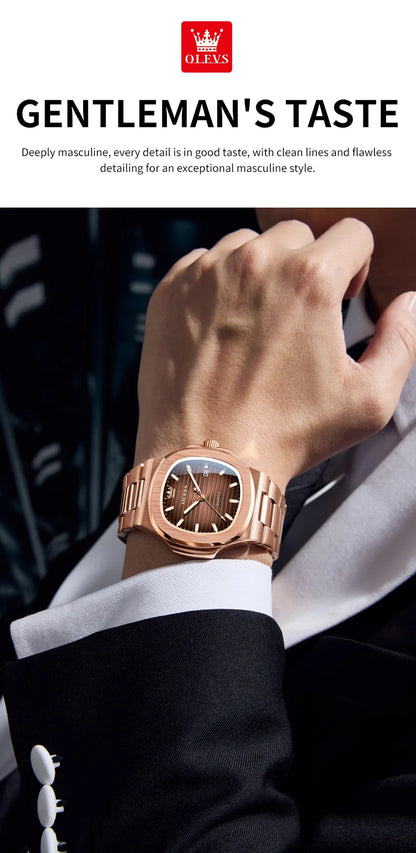 OLEVS 3696 Quartz Watch For Men Luxury Calendar Waterproof Business Men's Wristwatch Luminous Big Dial Fashion Simple Man Watch
