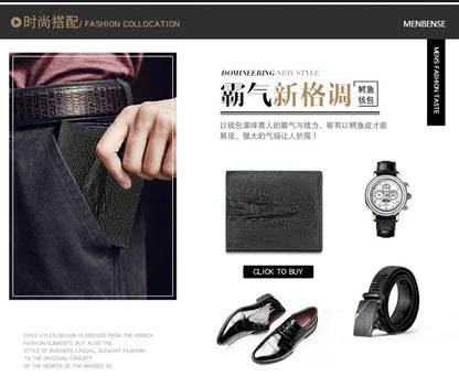 Men's Wallets Luxury Alligator Pattern Men Money Bag Safe Clutch Bag Business Style Male Money Purse Card Fashion Casual Holder