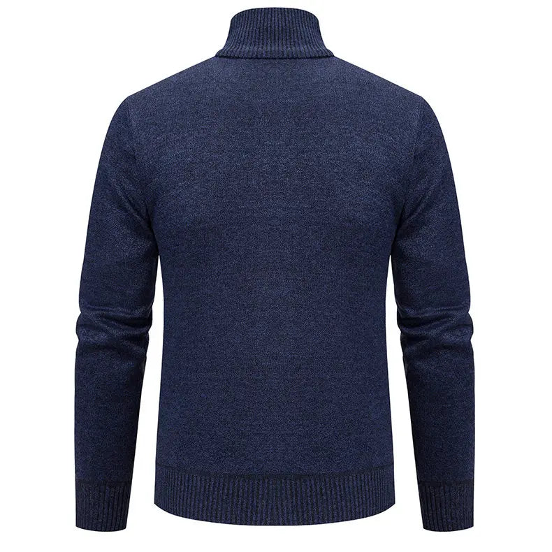 High-quality men's fashionable, cool, versatile, trendy business casual, fleece and thickened cardigan, knitted sweater, men's j