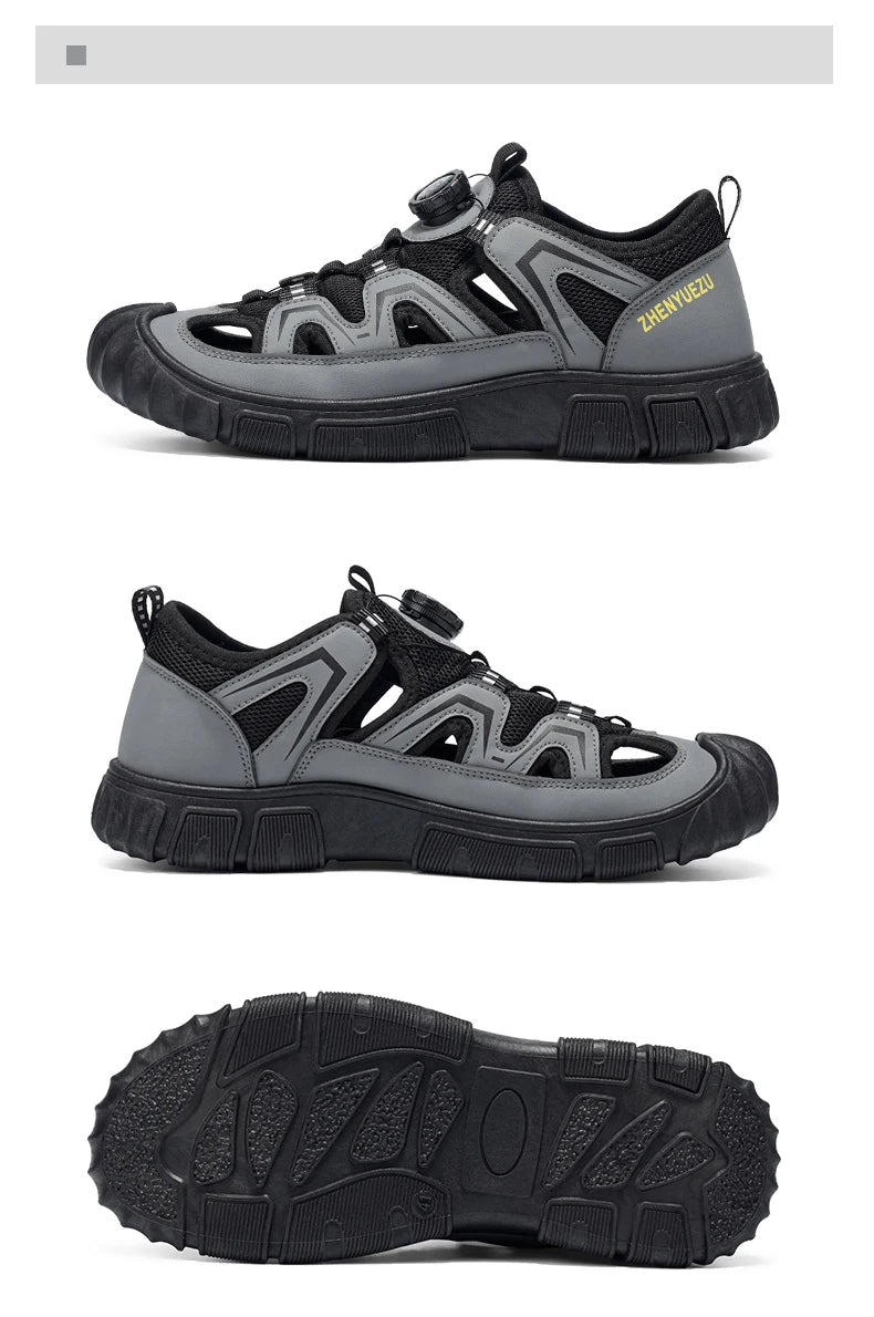 New Arrival Summer Men Sandals PU Leather Mens Casual Shoes Outdoor Beach Shoes Hollow Out Male Roman Shoes Leisure Walk Sandaly