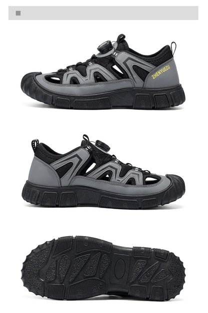 New Arrival Summer Men Sandals PU Leather Mens Casual Shoes Outdoor Beach Shoes Hollow Out Male Roman Shoes Leisure Walk Sandaly