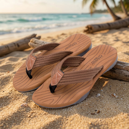 Summer men's slippers made of EVA material are comfortable and non irritating. Outdoor flip flops are of good quality