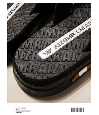 Men's flip flops summer trendy wear non-slip rubber sole sandals fashionable casual foot-clip flop comfortable beach shoes