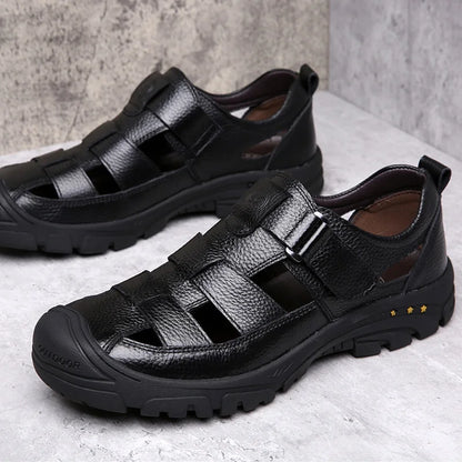 Classic High Quality Cow Leather Sandals Summer Outdoor Handmade Men Sandals Fashion Comfortable Men Beach Leather Shoes