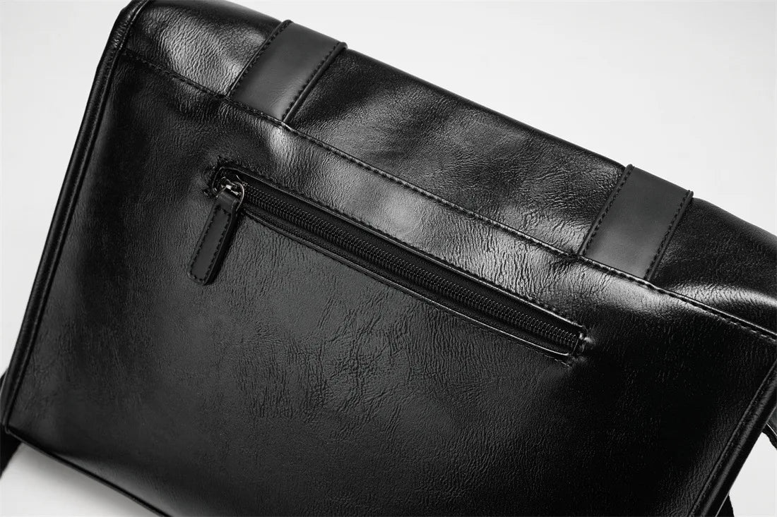 Retro Messenger Bag Men Crossbody Bags Luxury PU Leather Shoulder Messenger Bag for Men Fashion Flap Large Capacity Satchles