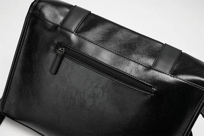 Retro Messenger Bag Men Crossbody Bags Luxury PU Leather Shoulder Messenger Bag for Men Fashion Flap Large Capacity Satchles