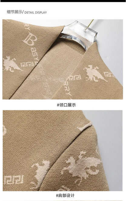 Men's Knitted Sweater Jacket Light Blue Coat Casual Fresh Stylish Youth Versatile Cardigan Sweater