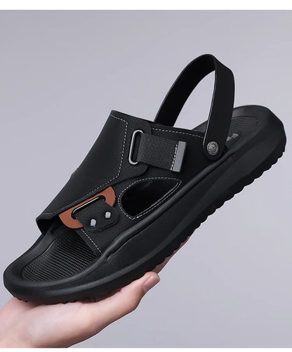 Men's Summer Outdoor Driving Sandals Comfortable Breathable Anti-slip Thick Bottom Two-Way Beach Slippers-WC20253