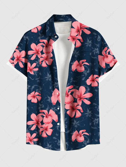 Summer Plus Size Men's Shirt 3D Print Hawaiian Shirts Button Up Beach Vacation Shirts Short Sleeve Shirts Casual Shirts for Men