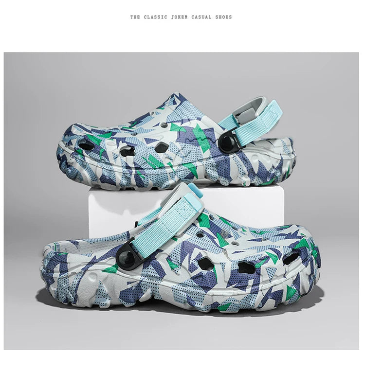 Size 40-47 Men Sandals Casual Street Light EVA Men's Casual Shoes Hole Shoes Clogs Home Garden Outdoor Male Beach Flat Slippers