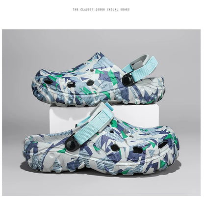 Size 40-47 Men Sandals Casual Street Light EVA Men's Casual Shoes Hole Shoes Clogs Home Garden Outdoor Male Beach Flat Slippers