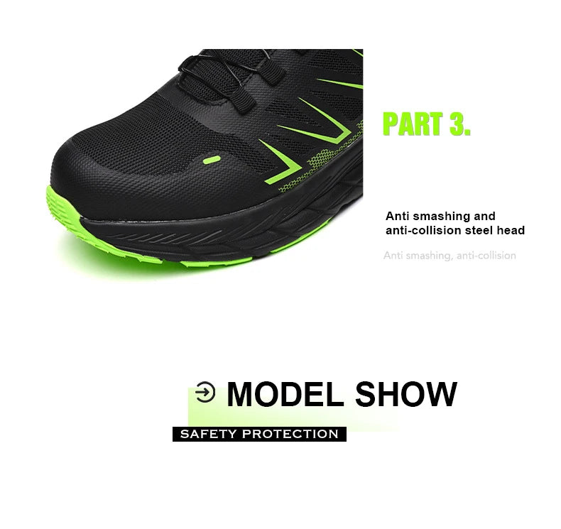 Fashion Safety Shoes Men Steel Toe Work Shoes Anti-smash Anti-puncture protection Construction Functional Shoes Men Work Boots