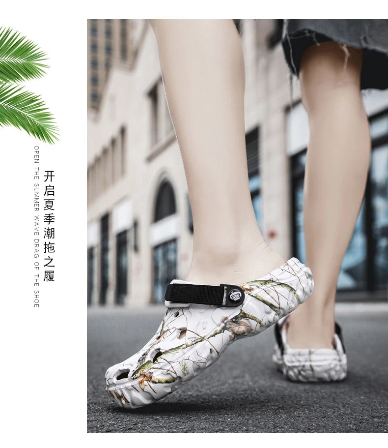 Summer Men's Clogs Sandals Home Garden Shoes Comfortable Men Women Slippers Non-Slip Soft Bottom Flip Flop Sandals Big Size46 47