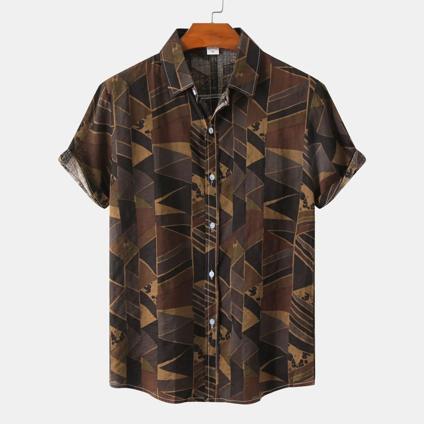 Hawaiian Summer Men's Casual Shirt Social Beach Style Short Sleeve Large Flower Print Chinese Resort Retro Loose Shirt