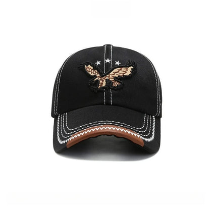 1pc Men's Eagle Embroidery Baseball Cap Korean Deepening Big Head Circumference Women's Trendy Casual Couple Sunscreen Sun Hat
