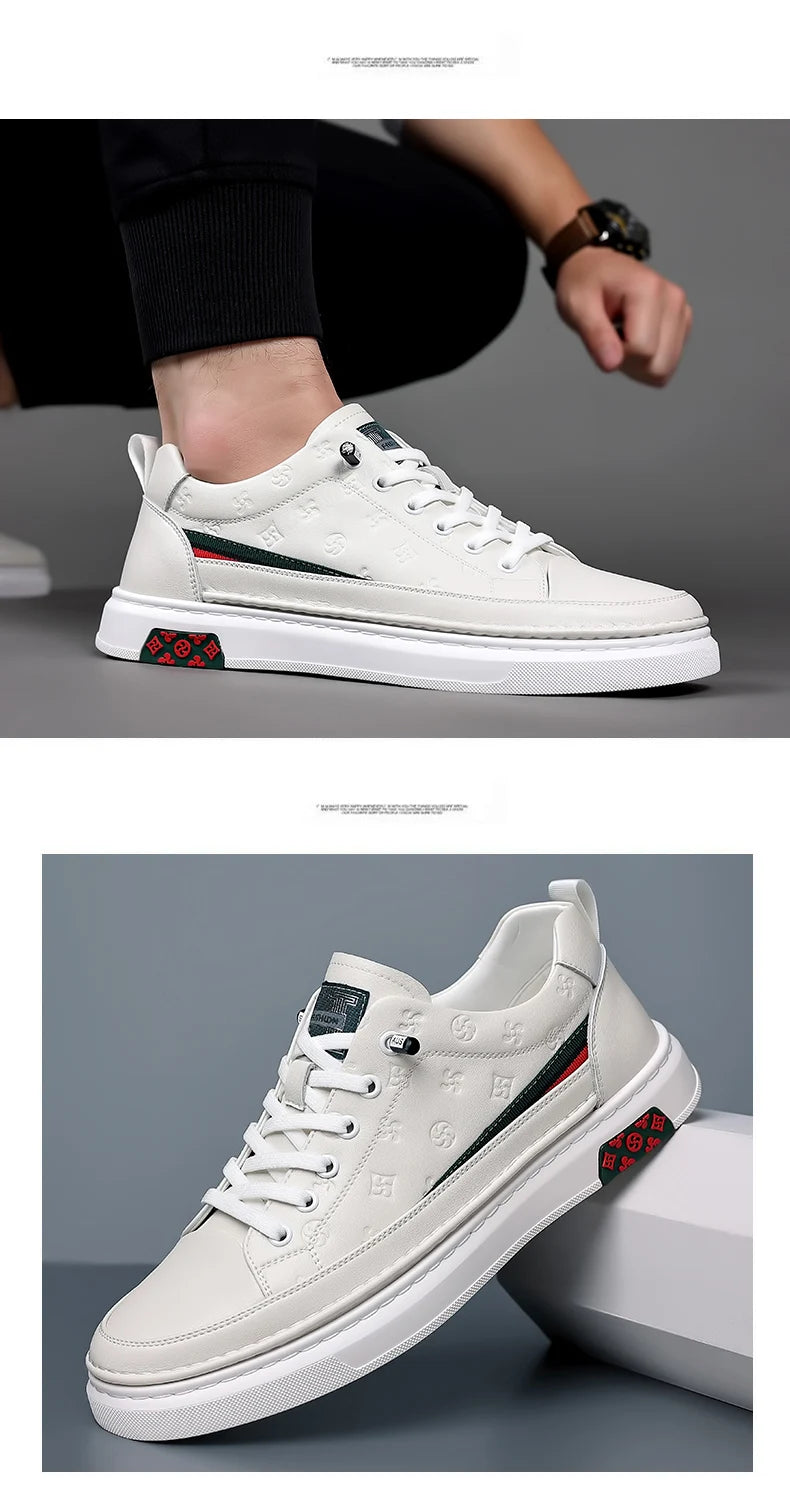 Spring Autumn Flat /5cm Elevator Shoes Men Casual Genuine Leather Sneakers Leisure Height Increase Breathable Men Loafers Trendy