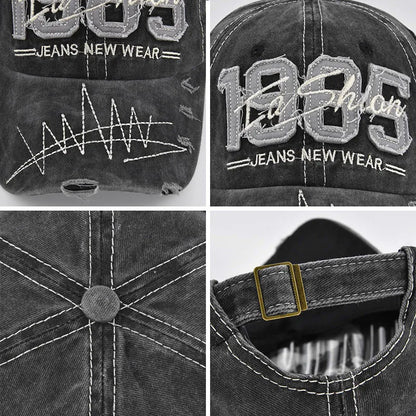 Men Women 1985 Embroidery Baseball Caps Vintage Washed Cotton Outdoor Sun Hats Unisex Streetwear Hip Hop Hats Adjustable