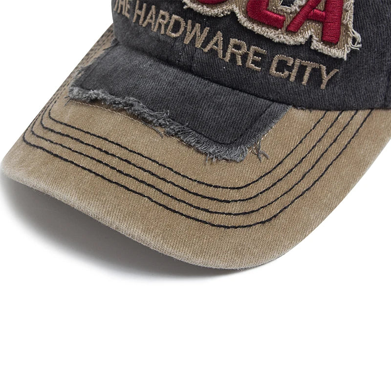 Men Women Baseball Caps BHOLA Fashion Letter Embroidery Hip Hop Cap Summer Washed Cotton Vintage Casual Sun Visor Hat Adjustable