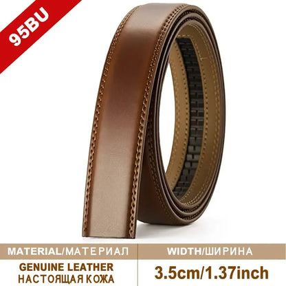 Men Belt Genuine Leather Belts Without Buckle Black Brown Men's Belts Without Buckle Cowskin  Luxury Belt  Cinturones Para Mujer