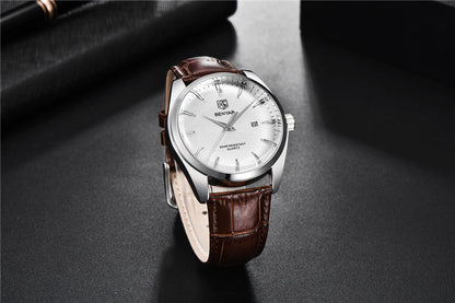 Benyar 5163 Top Brand Luxury Military Wristwatches Leather Quartz Watches Waterproof Simple Watch for Men Reloj Hombre