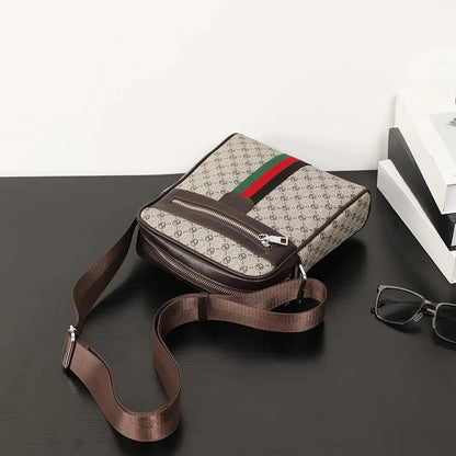 Luxury Design Men's Crossbody Bags Fashion Plaid Letter Printed Crossbody Bag Men Square Shoulder Bag Male Sling Messenger Bag