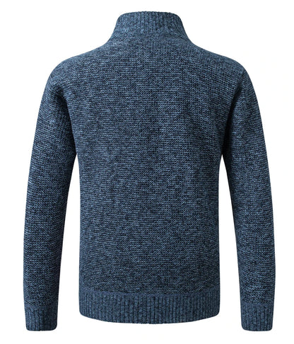 Men's Knitted Cardigan Coat Korean Slim Fit Trendy Sweater Autumn Winter Zip Up Mens Fleece Lined Top Clothing