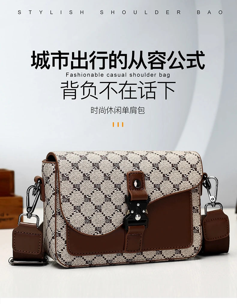 High-End Casual Shoulder Bag for Commuting Business Waterproof Daily Sling Bag Fashionable Jacquard Pattern Men's Crossbody Bag