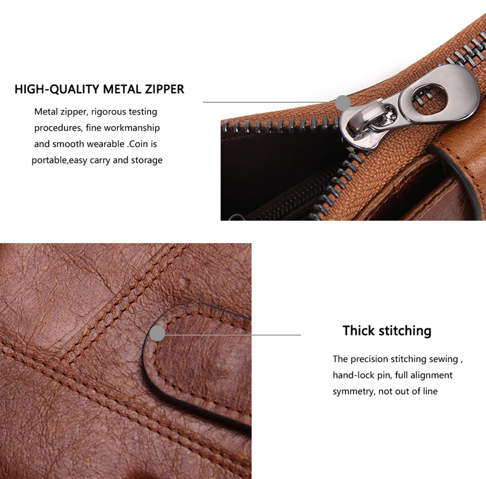 CONTACTS Genuine Leather Men Wallet Long Vintage Bifold Men's Wallet Zipper Coin Purses Large Capacity Money Clips Card Holder
