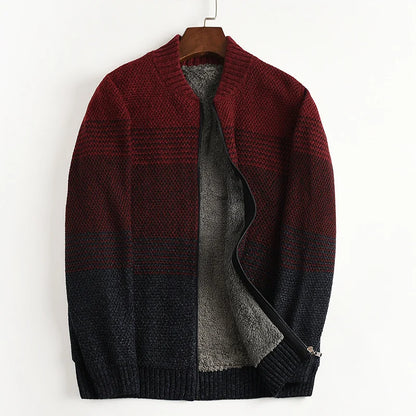 Men's Winter Thick Warm Snow Cotton Cardigan Sweater Rainbow Color plus Size 5XL 6XL 7XL Sweatcoat for Cold Weather