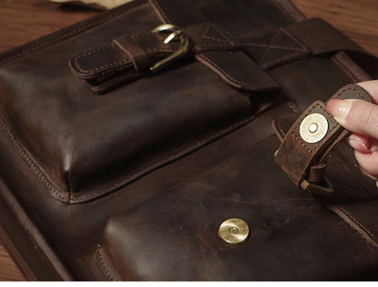 NUKA Retro Natural Cowhide Handbag Men's Real Leather Executive Briefcase Luxury Business Shoulder Bag Daily File Messenger Bags